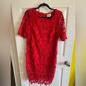 Red Lace Mommy and Me outfit dresses